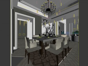 family - kitchen - restaurant 63 Modèle 3D