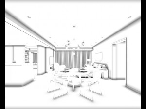 family - kitchen - restaurant 64 3D Model