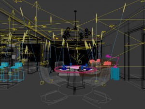 family - kitchen - restaurant 64 3D Model