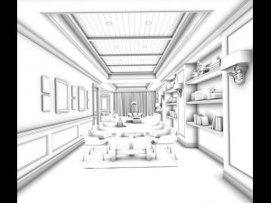 family - kitchen - restaurant 67 Modello 3D