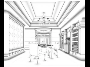 family - kitchen - restaurant 68 3D Model