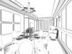 family - kitchen - restaurant 69 3D Model