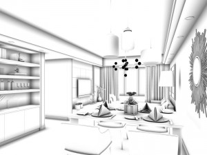 family - kitchen - restaurant 73 3D Model