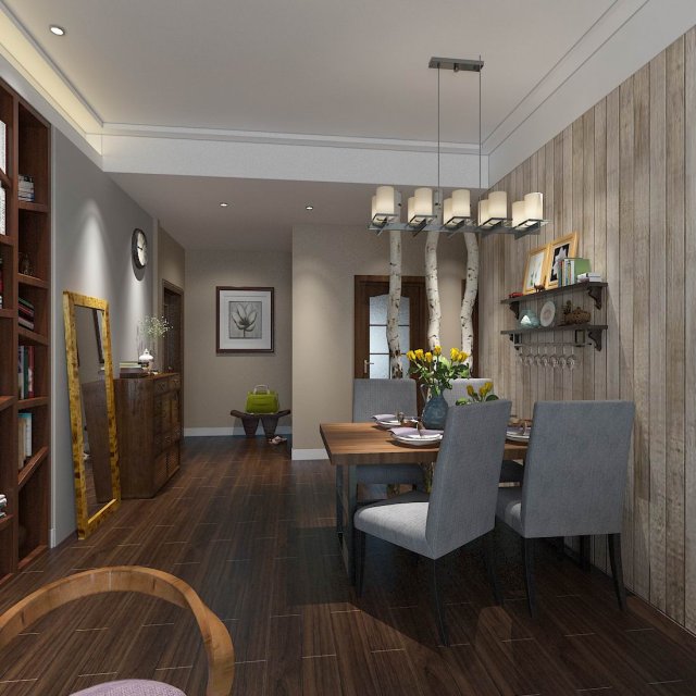 family - kitchen - restaurant 75 Model 3D .c4d .max .obj .3ds .fbx .stl .blend