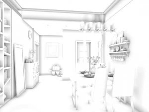 family - kitchen - restaurant 75 3D Model