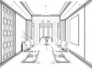family - kitchen - restaurant 77 3D Model