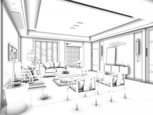 family - kitchen - restaurant 77 3D Model