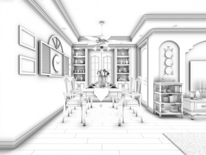 family - kitchen - restaurant 83 Modello 3D