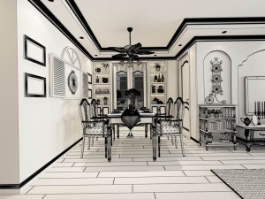 family - kitchen - restaurant 83 Modello 3D