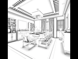 family - kitchen - restaurant 84 3D Model