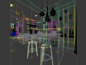 family - kitchen - restaurant 85 Model 3D
