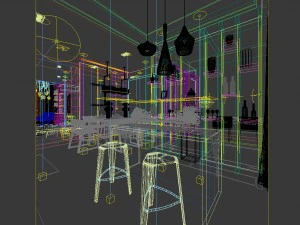 family - kitchen - restaurant 85 3D Model