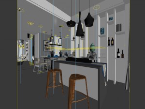 family - kitchen - restaurant 85 Model 3D