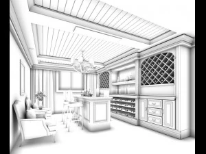 family - kitchen - restaurant 89 3D Model