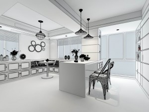 family - kitchen - restaurant 90 3D Modell