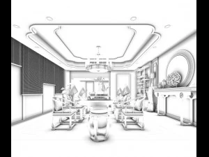 family - kitchen - restaurant 93 3D Model