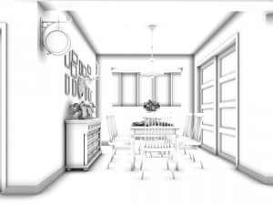 family - kitchen - restaurant 95 Modelo 3D