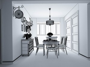family - kitchen - restaurant 95 Modelo 3D