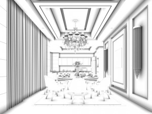 family - kitchen - restaurant 108 Modèle 3D
