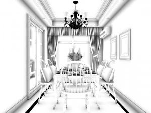family - kitchen - restaurant 109 3D Model