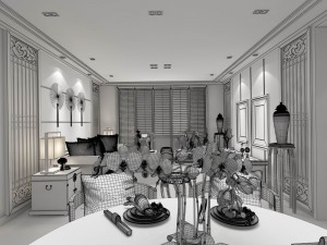 family - kitchen - restaurant 110 3D Model