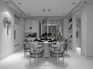 family - kitchen - restaurant 110 3D Model