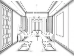 family - kitchen - restaurant 111 3D Model