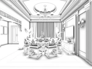 family - kitchen - restaurant 113 3D Model