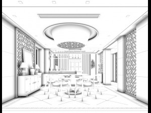 family - kitchen - restaurant 122 3D Модель