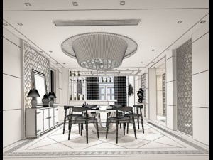 family - kitchen - restaurant 122 3D Модель