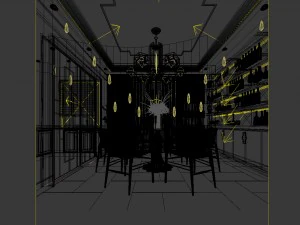 family - kitchen - restaurant 123 3D Model