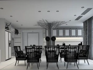 family - kitchen - restaurant 126 3D Model
