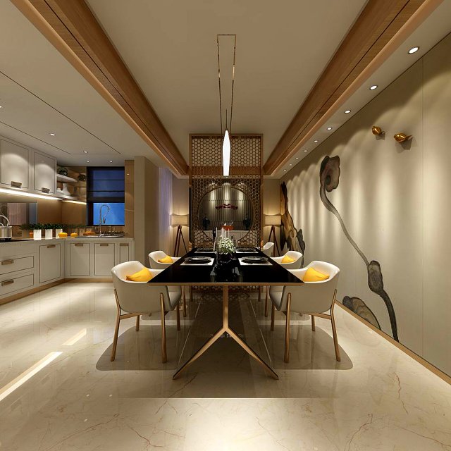 family - kitchen - restaurant 130 3D 模型 .c4d .max .obj .3ds .fbx .stl .blend 