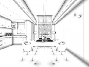 family - kitchen - restaurant 130 3D 模型