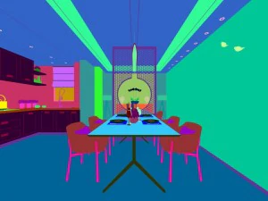family - kitchen - restaurant 130 3D Model