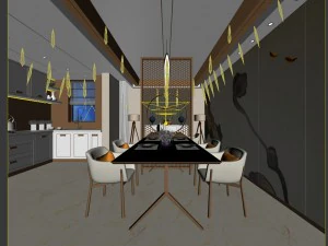 family - kitchen - restaurant 130 3D Model