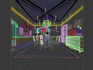 family - kitchen - restaurant 132 Modello 3D