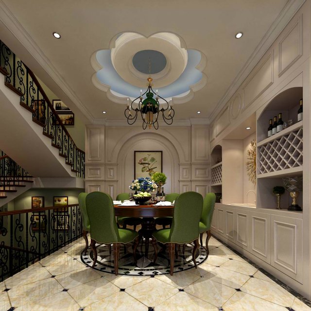 family - kitchen - restaurant 133 3D Model .c4d .max .obj .3ds .fbx .stl .blend 