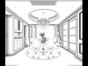 family - kitchen - restaurant 134 3D Model