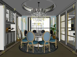 family - kitchen - restaurant 134 3D Model