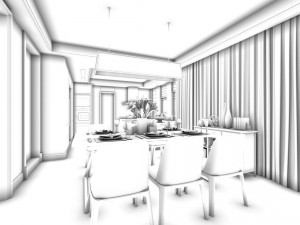 family - kitchen - restaurant 135 3D-Modell