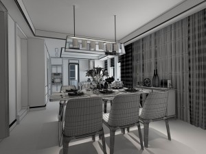 family - kitchen - restaurant 135 3D-Modell