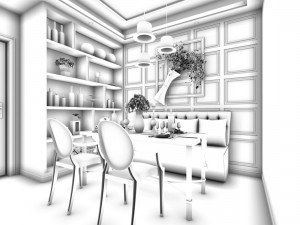 family - kitchen - restaurant 142 3D Модель
