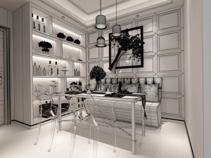 family - kitchen - restaurant 142 3D Модель