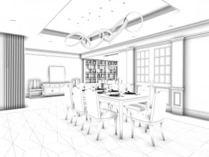 family - kitchen - restaurant 143 3D Model