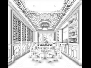 family - kitchen - restaurant 145 Modello 3D
