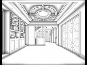 family - kitchen - restaurant 154 Model 3D