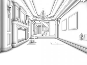 family - kitchen - restaurant 154 Model 3D