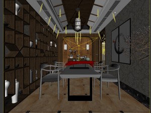 family - kitchen - restaurant 154 Model 3D