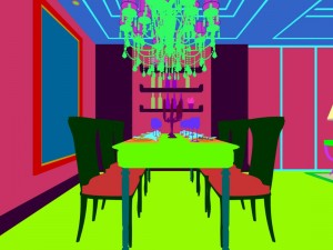 family - kitchen - restaurant 155 Model 3D